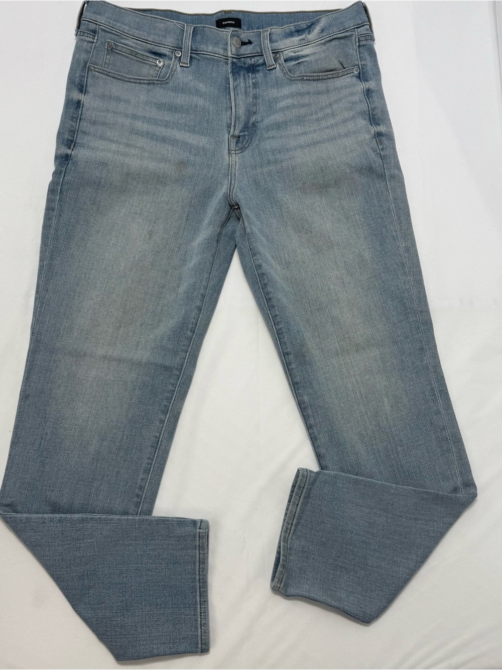 Express Men's Light Wash Slim Straight Jeans